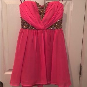 Barbie Hot Pink Mini Dress with Rhinestones